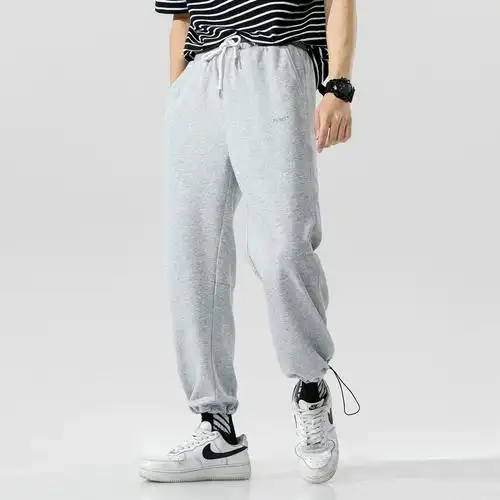 卫裤潮流学生休闲灰色运动裤春秋季宽松直筒束脚九分裤男士子韩版