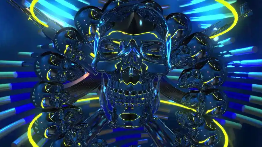 4k全新另类骷髅头音乐节vj大屏背景10