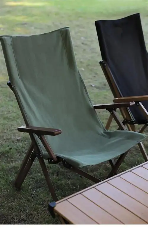 钓鱼椅靠背露营野餐椅子休闲躺椅超轻帆布椅 折叠椅【黑色】【图片