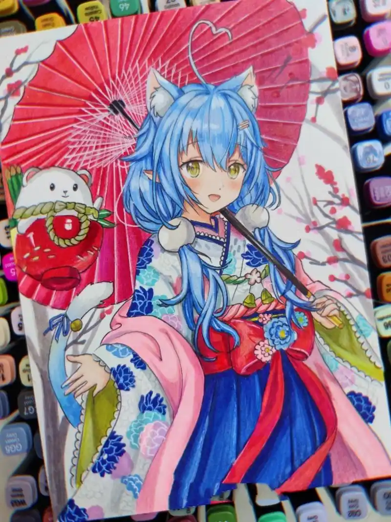 笔下动漫人物手绘(附步骤) 笔下动漫手绘已画完.