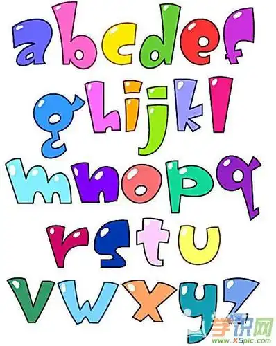 可爱的卡通英文字体设计图片