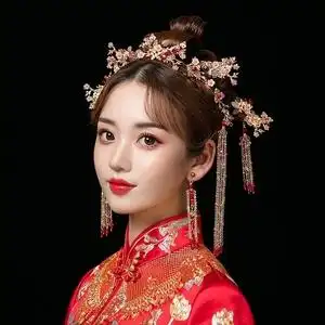 tb795385554淘宝汉服发夹儿童头饰流苏步摇古代公主中国风新年红