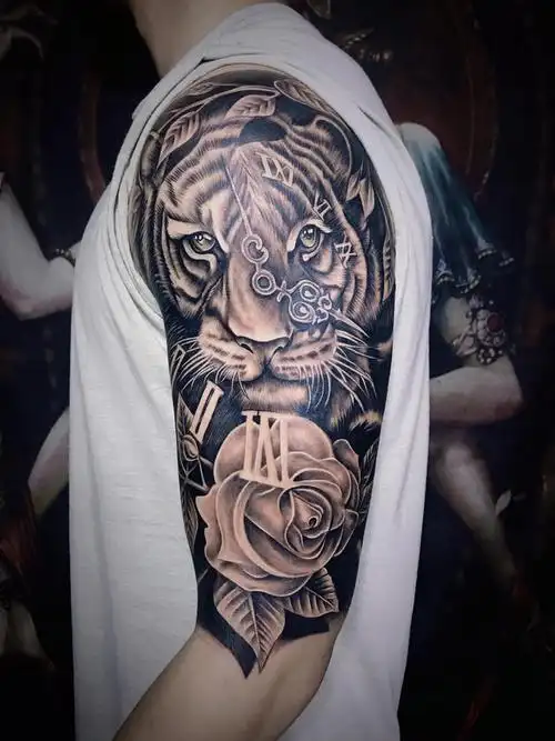 欧美写实老虎纹身_纹身图案手稿图片_谢绍勇的纹身作品集