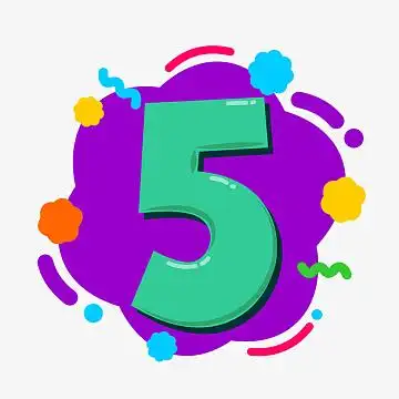 数字5手绘创意矢量免抠图png