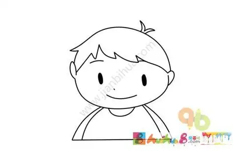 短发男孩头像简笔画图片幼儿园短发小男孩简笔画小男孩简笔画图片小