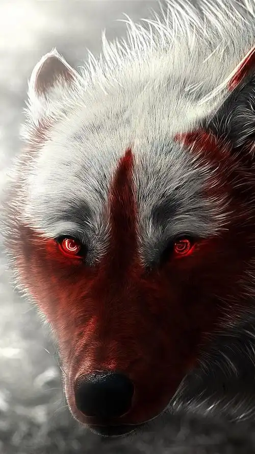 狼,发光,红色的眼睛,艺术图片 iphone 壁纸
