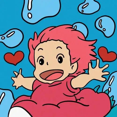 波妞与宗介不明显卡通情侣头像