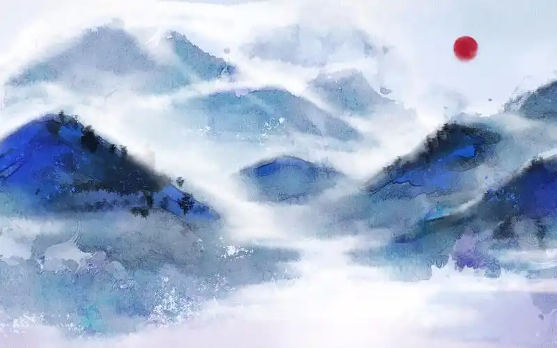 【乃今板绘】快速半小时画出古风山水插图 p2原速视频