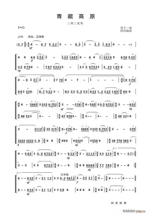 青藏高原二胡二重奏