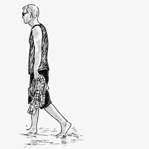 一个行走的男人简笔画