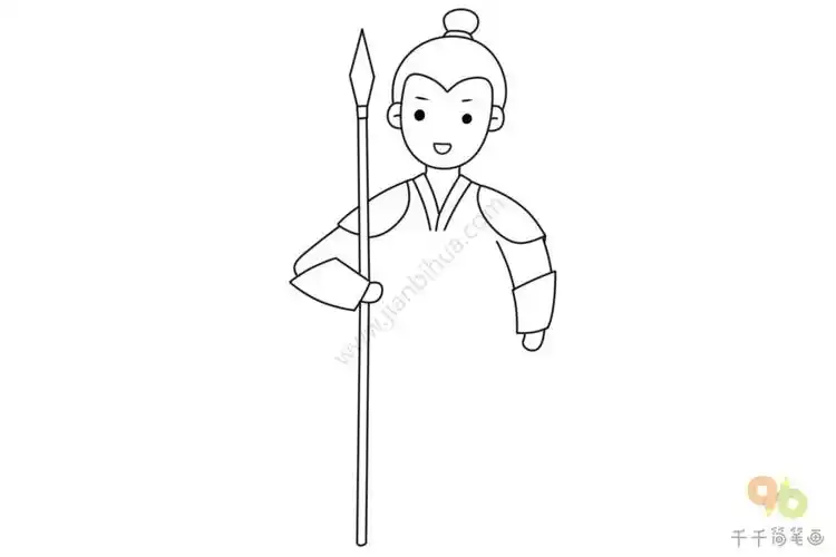 古代侍卫简笔画(古代卡通人物简笔画)-爱娃简笔画