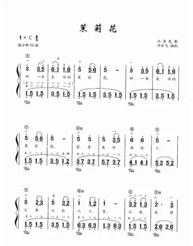 茉莉花的谱子
