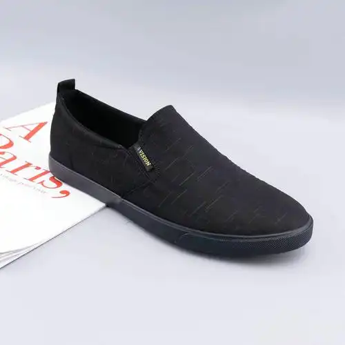 布鞋猎友一脚脚蹬印花印花布秋季新款男士百搭帆布鞋