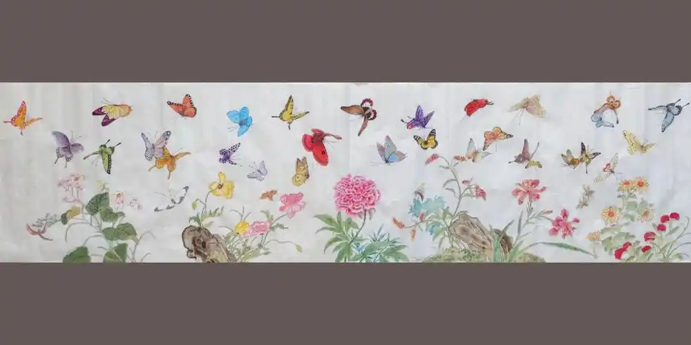 国画工笔百蝶图