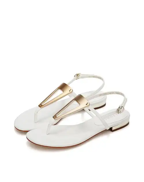 夏季都会性感低跟女式凉鞋白色