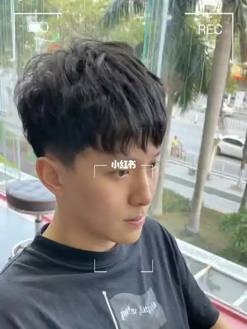 男生碎盖烫烫型不烫卷的发型阳光帅气