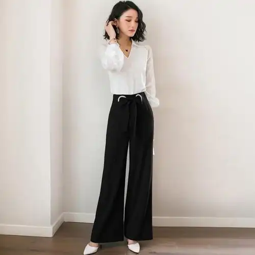 阔腿裤套装 高跟鞋