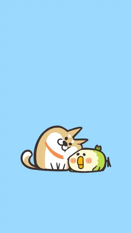 简约可爱卡通动物手绘高清手机壁纸