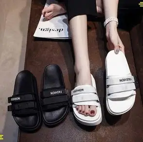 魔术贴外穿松糕凉拖时尚女厚底2021夏季一字拖潮新款ins网红拖鞋