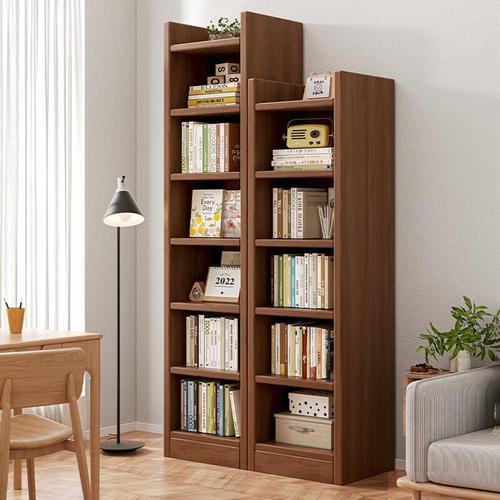 实木书架书房靠墙窄夹缝柜子多层收纳储物柜家用置物架落地书柜