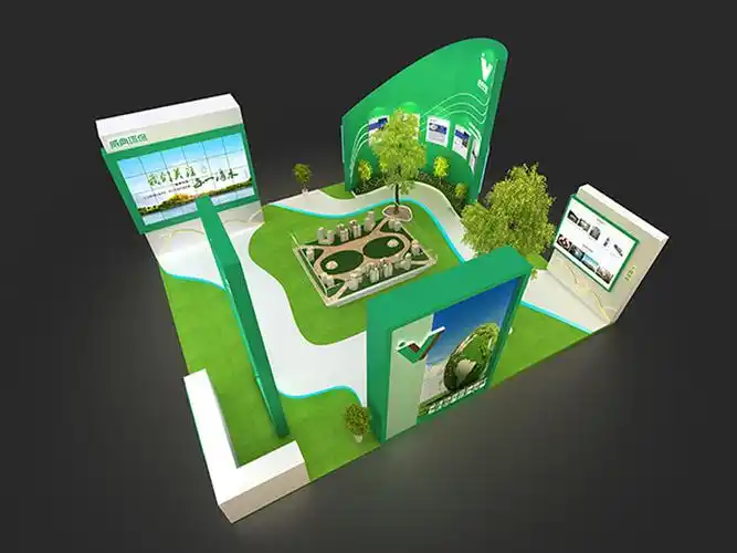9平方展会面积案例_36平方展台方案_标准展位摊位尺寸效果图-毕加公司