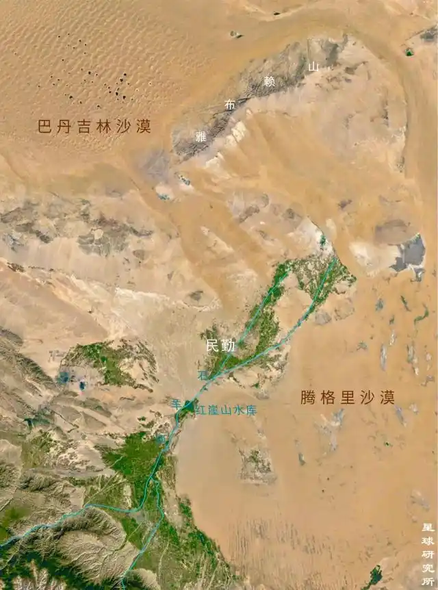 而失去了民勤绿洲, 巴丹吉林沙漠和腾格里沙漠将连成一片, 形成中国