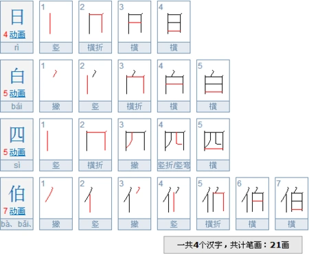 日字笔顺白,四,伯这些字到底是横折还是横折勾啊对于