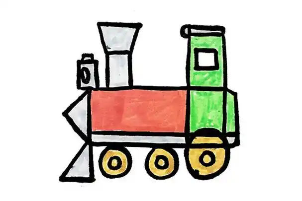 简单七步画出火车简笔画步骤图教程