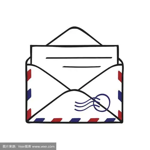 绘画插图,信封,开着的,矢量,乱画