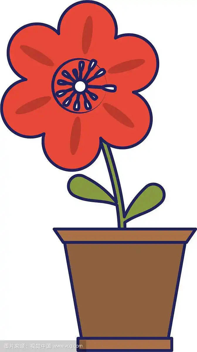 盆花园艺卡通蓝线