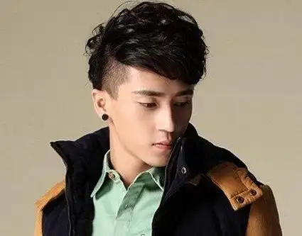 适合胖男生,自然卷的发型