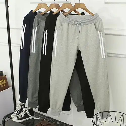 两条杠裤子女 宽松 哈伦