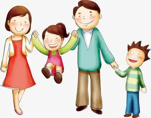 一家四口水粉画一家四口绘画