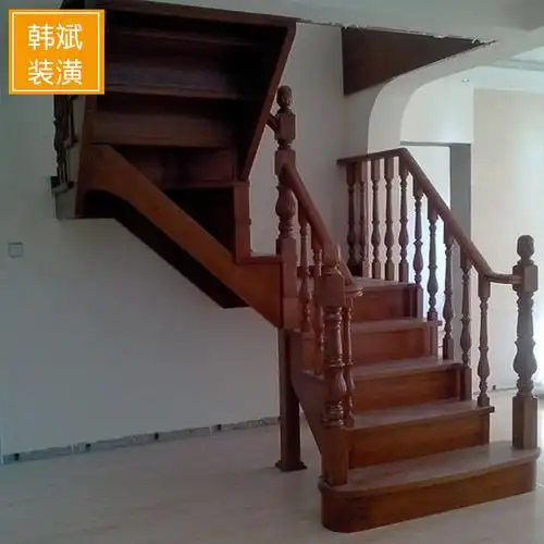 厂家直销别墅实木楼梯复式家用实木楼梯实木欧式实木楼梯