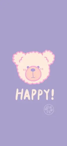 温柔紫色小熊壁纸