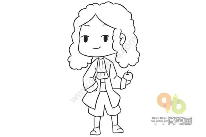 牛顿卡通简笔画步骤