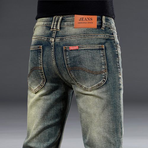 高端男士复古牛仔裤弹力修身韩版休闲百搭潮流青年夏季新款小脚裤