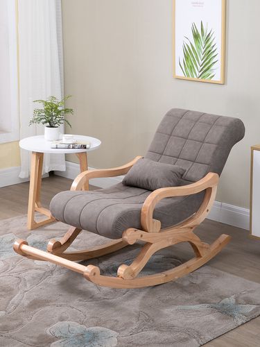 摇椅实木阳台不倒翁躺椅大人家用休闲皮摇老人摇椅