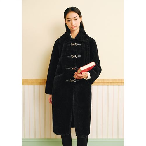 可颜女装冬季翻领羊毛羊剪绒毛绒大衣毛呢外套