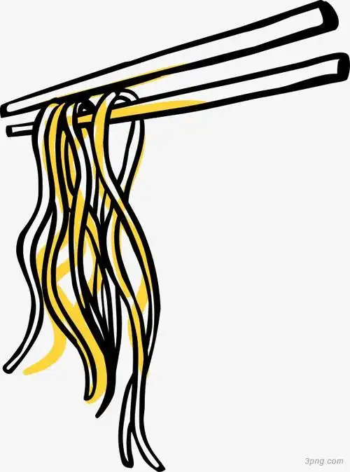 手绘面条png素材透明免抠图片-卡通手绘