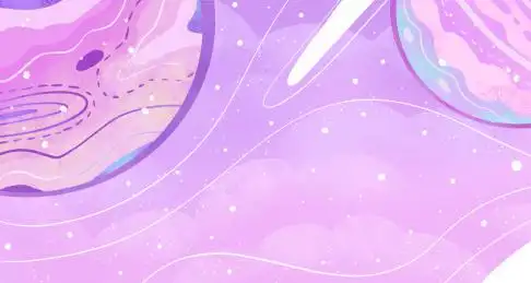 浪漫宇宙星球蓝紫色调背景插画