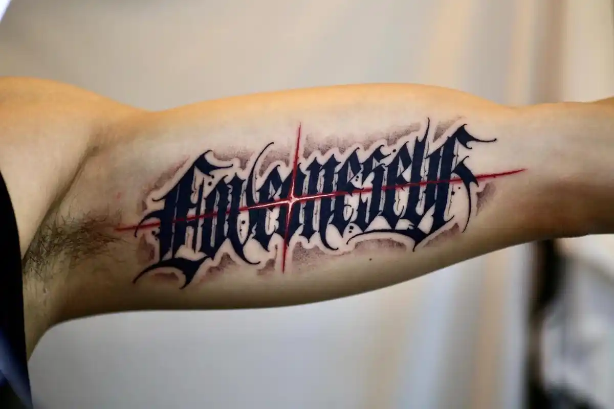 花体字纹身大臂内测 掌握你的风格,展现你的个性!