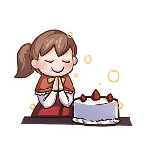 生日许愿的小女孩png