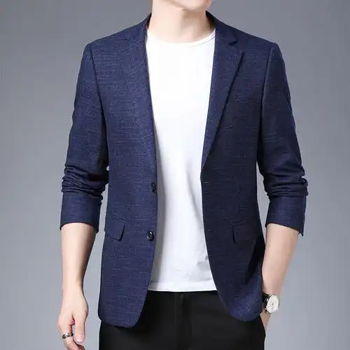 小西装外套男春秋薄款中年男装爸爸春秋上衣单件便西男士休闲西服