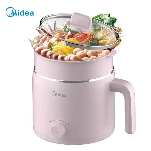 美的电热锅迷你1.2l多功能(带蒸笼)小煮锅电火锅dy16easy102