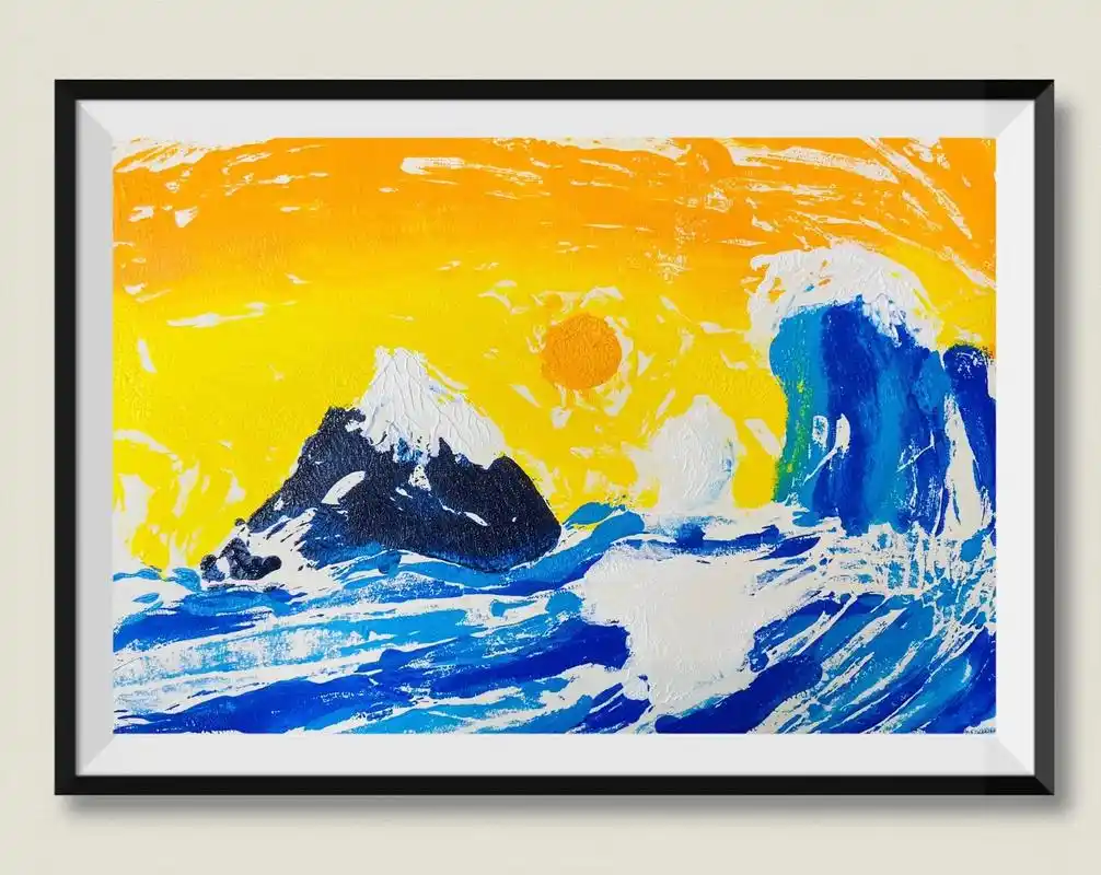 毕加索初《波涛汹涌的海浪》学习目的:学生通过学习日本浮世 - 抖音