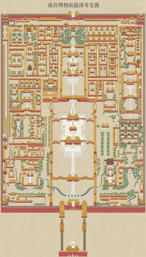 北京故宫最佳游览路线图怎么走超全故宫一日游半日游参观路线图