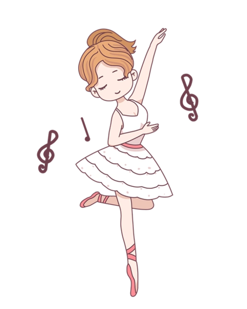 简笔画卡通跳舞矢量图