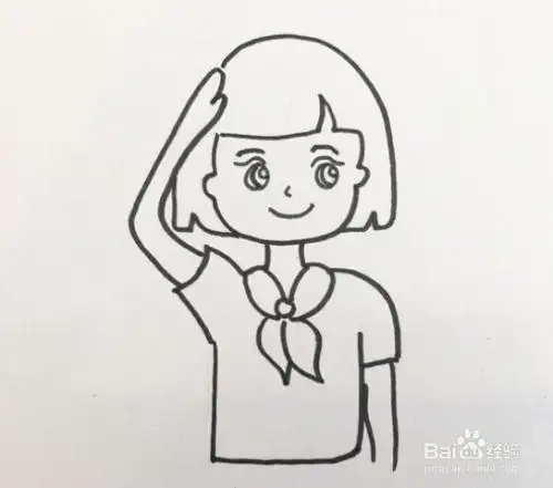 敬礼的小孩怎么画简单又漂亮