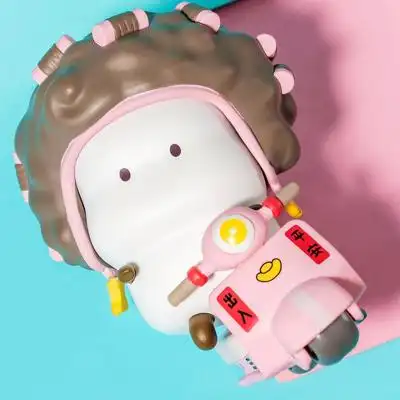 miniso名创优品tutu车盲盒野萌君萌力星球突突小摩托公仔桌面摆件